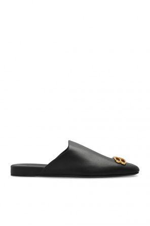 【BALENCIAGA】COSY BB SANDAL Cosy BB leather slippers in black - Balenciaga | Mytheresa